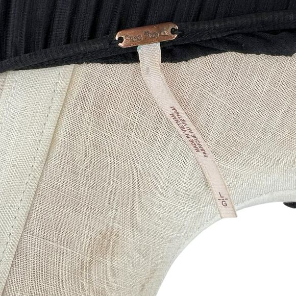 Free People Can't Help It Plisse Pleated Long Sleeve Mini Dress Black Size Large - Picture 10 of 12